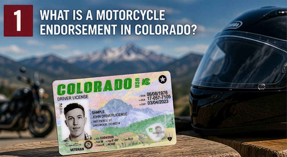 Colorado motorcycle endorsement information for riders applying for a motorcycle license.
